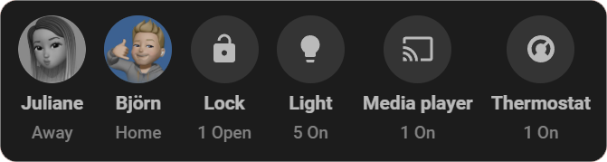 Status Card preview dark theme